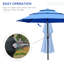 Parasol d'extérieur 9 pi avec tissu bleu foncé et manivelle, pour terrasse de patio 9 pi 3 po - bouton à manivelle inclinable, jardin