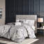 Housse de couette en coton avec motif contrasté et coussins décoratifs 6 pièces