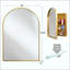 Armoire à pharmacie arquée encastrée, armoire de salle de bain avec cadre en métal avec miroir et tablettes réglables, miroir mural avec rangement pour salle de bain