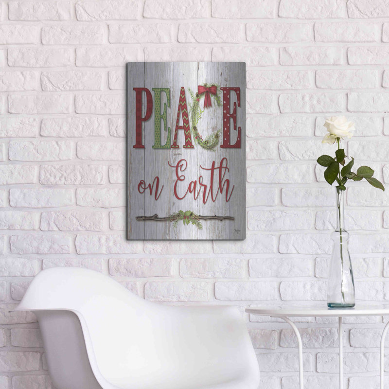 The Holiday Aisle® «Peace on Earth» par Mollie B, art mural en métal, H 24 po x l 16 po