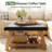 31.5-Inch Square Ottoman Coffee Table With Solid Wood Shelf Storage