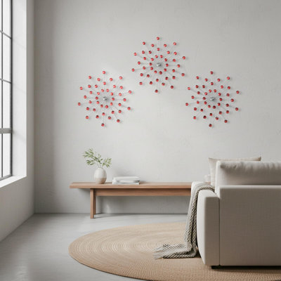 Metal Jeweled Wall Art 3 Pcs