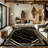 Monaco Series Abrstract Black/Gray/Ivory/Beige Area Rug-1482955626