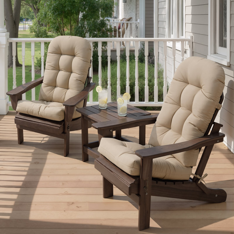 30‘’ H Indoor and Outdoor Seat/Back Cushion for Adirondack Chair, Beige, 2