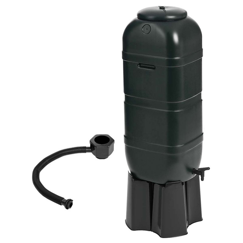 Dakota Fields Plastic Rain Barrel and Hose