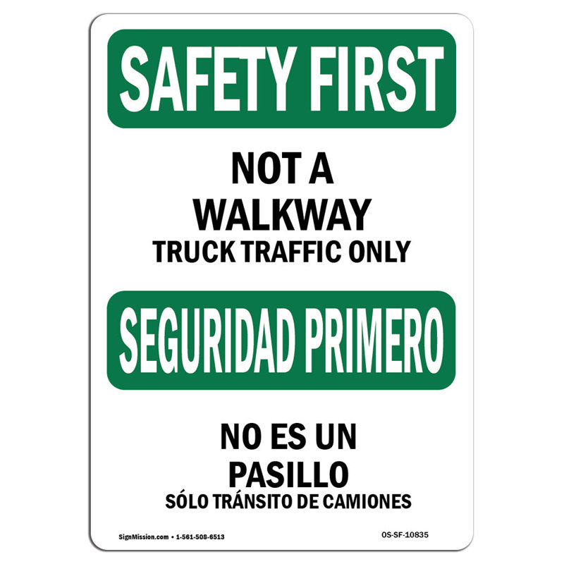 Panneau de circulation «Not A Walkway Truck», H 18 po x l 12 po x P 0,1 po