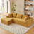 L-Shaped Cloud Sectional Sofa with Deep Seat and No Assembly Required-1834390782