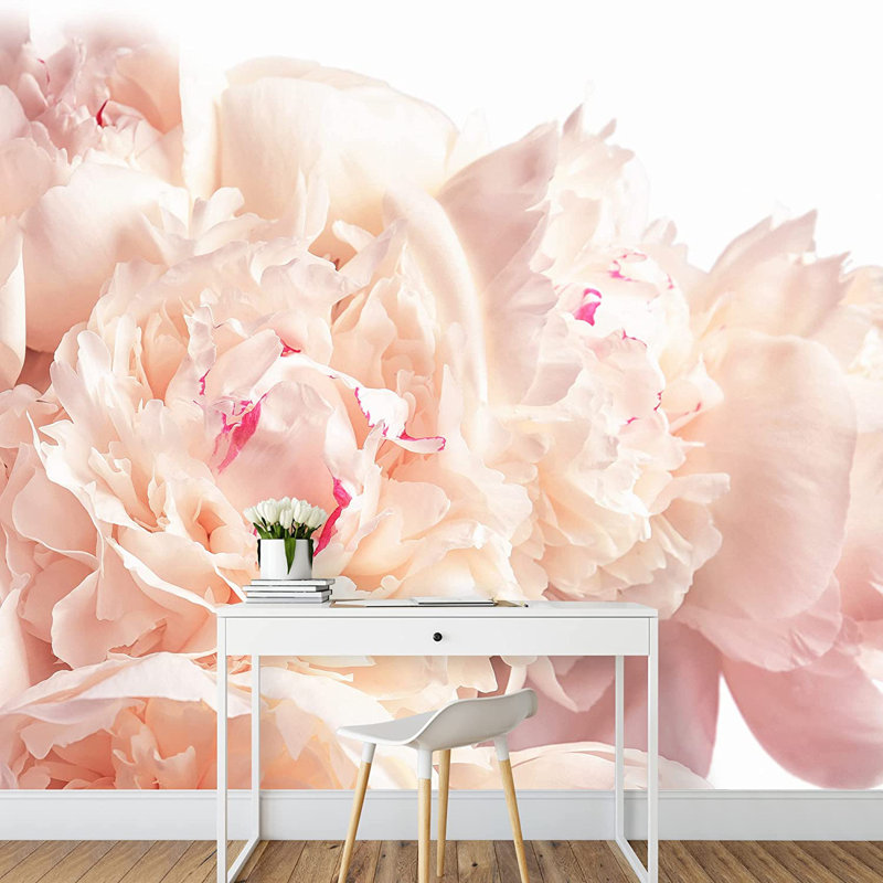 Bouquet de fleurs roses et œillets, L 100 po x l 144 po