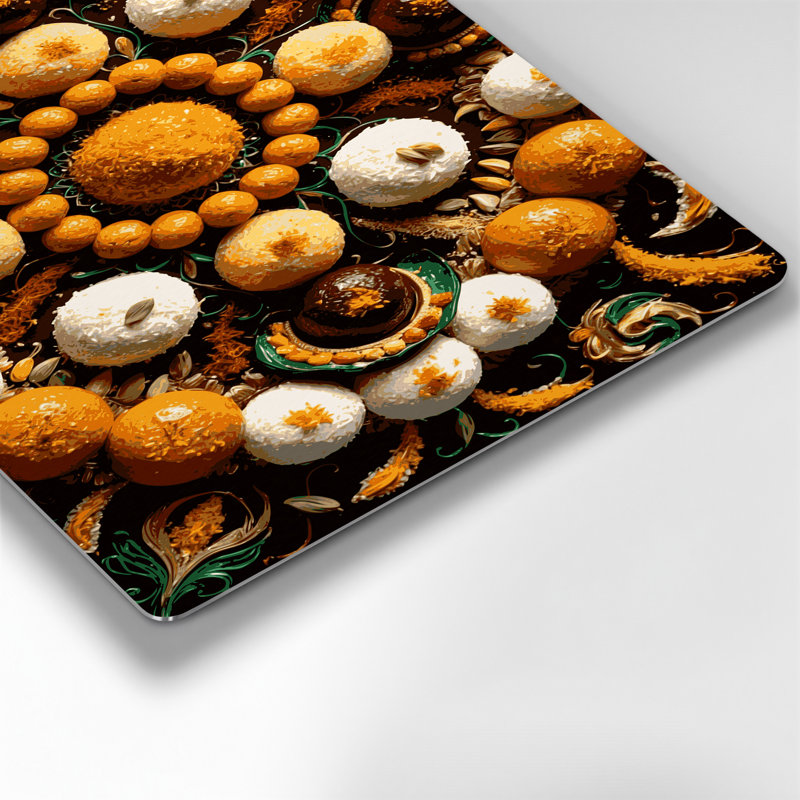 Desserts, art mural brun en métal Ladoo, H 11 po x l 14 po