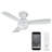 44" Flush Mount Outdoor/Indoor Smart Ceiling Fan with Remote Control, Works With Google Assistant, Amazon Alexa and IOS/Android Mobile APP-48461474-48461477