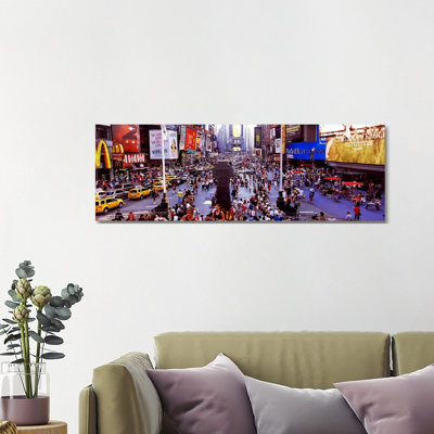 People In A City, Times Square, Manhattan, New York City, New York State, USA by Panoramic Images - Wrapped Canvas Panoramic Print