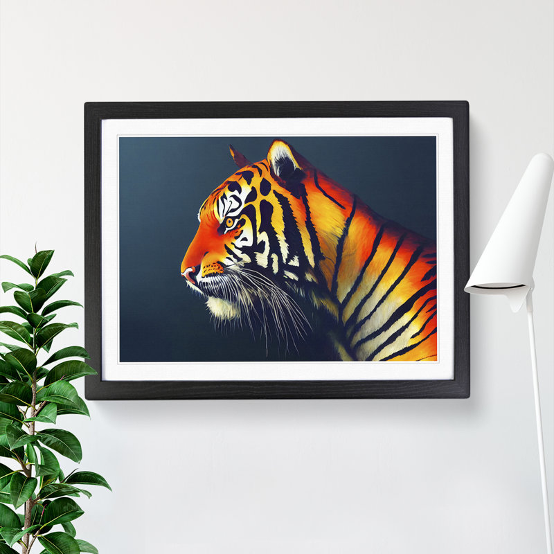 View of the Tiger Vol.1 - Framed Print, Black, 25cm H x 34cm W x 2cm D