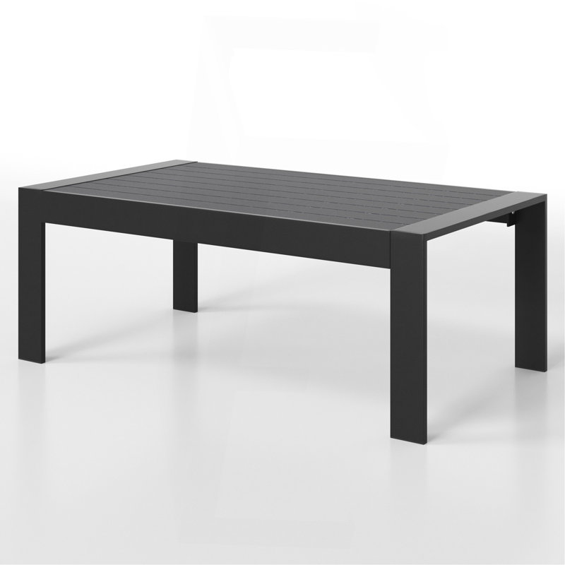 Table basse d'extérieur en aluminium toutes saisons, Noir