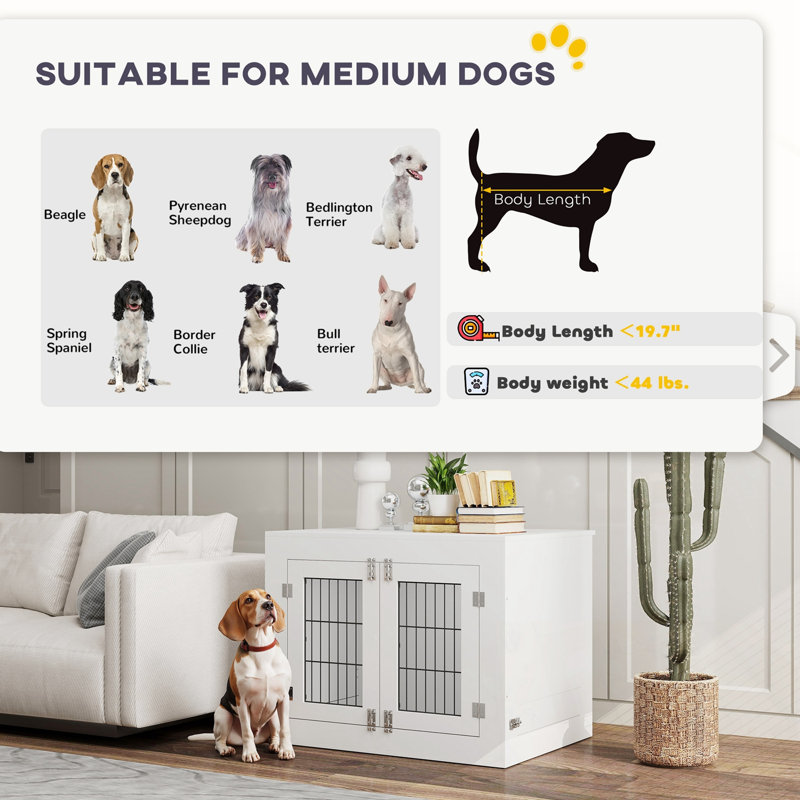 Cage pour chien avec bols rotatifs amovibles