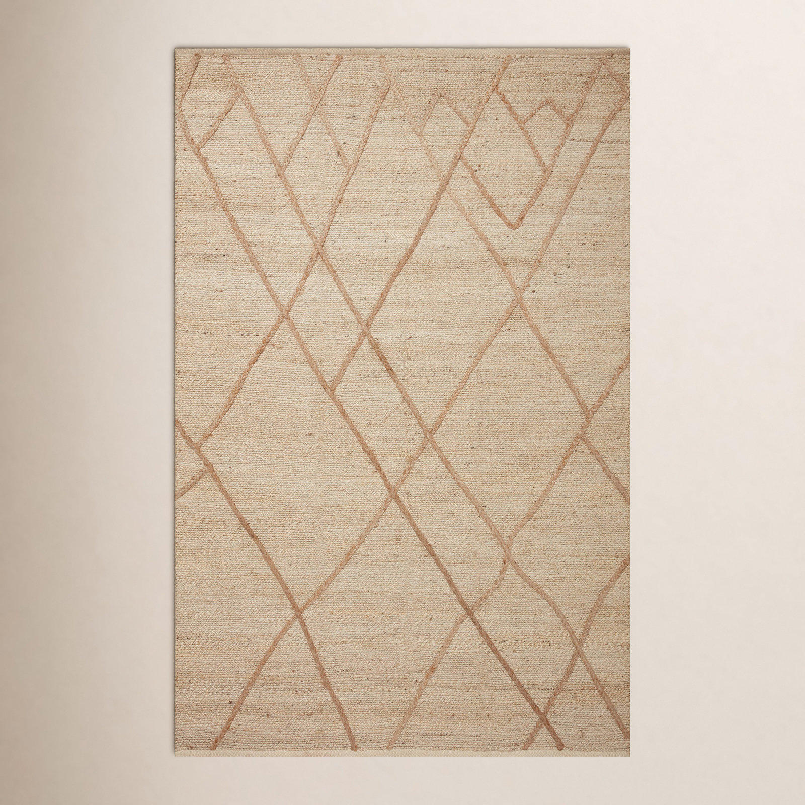 Albemarie Ivory Natural Hand-Woven Geometric Rug, Rectangle 2'3" x 3'9"
