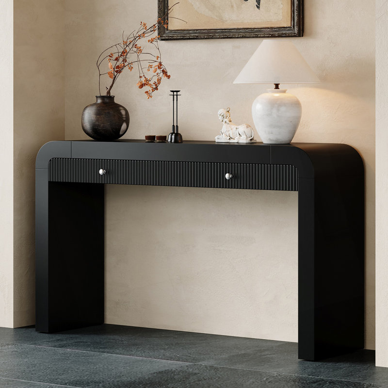 Console rustique avec façade de tiroir cannelée