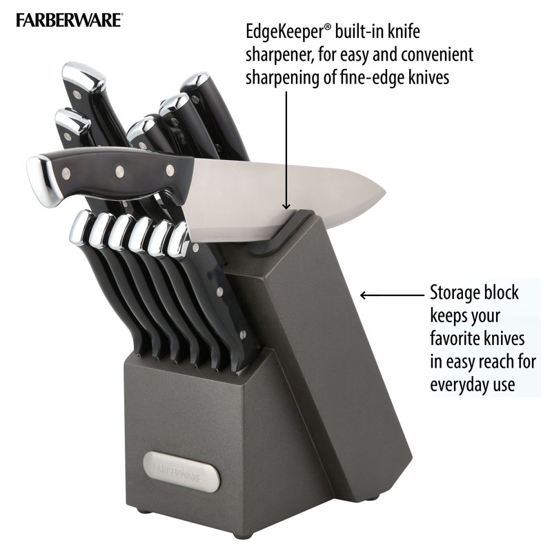 Farberware Farberware Edgekeeper 14-Piece Triple Rivet Knife Block Set with Built-In Sharpener