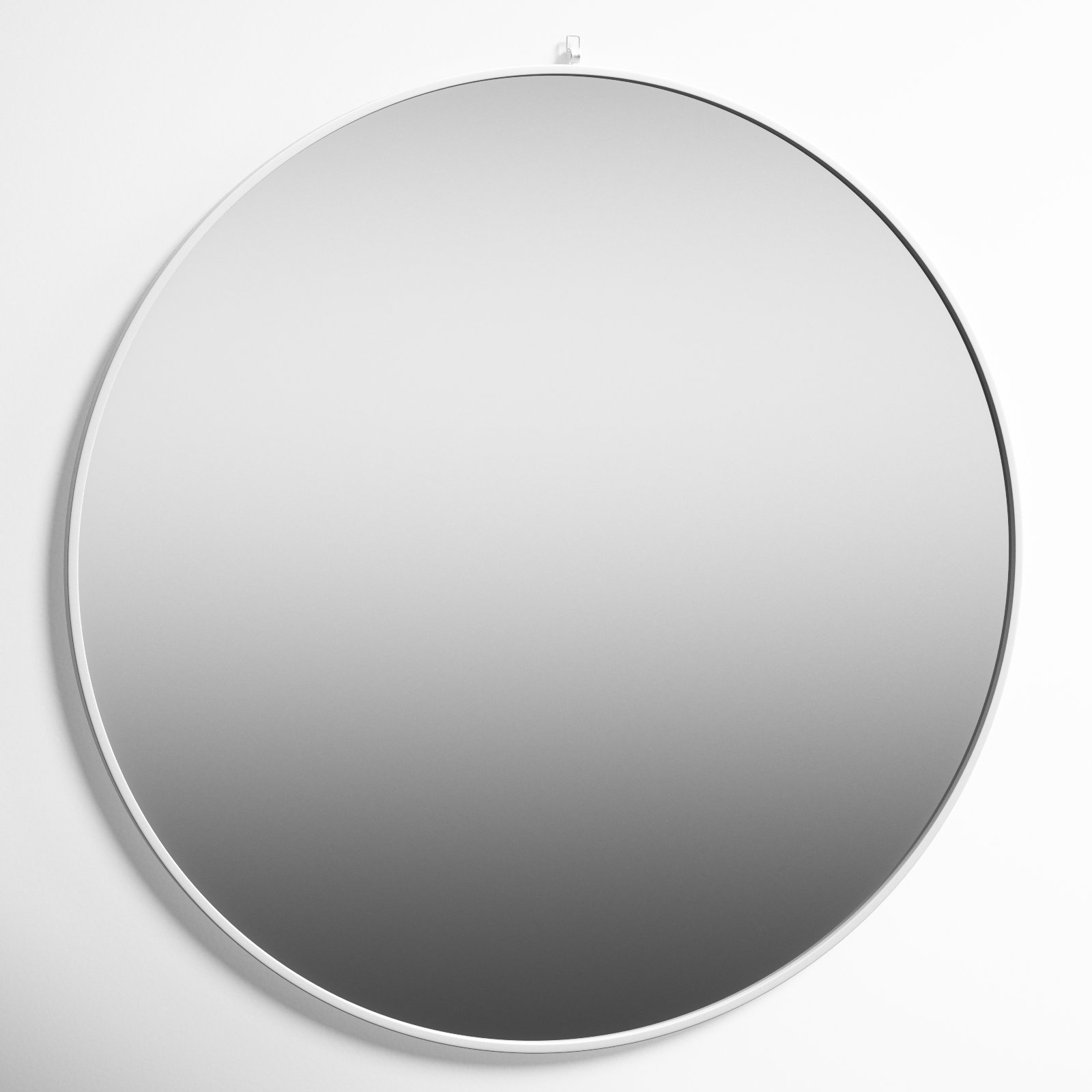 Cassie Metal/Manufactured Wood Round Wall Mirror, 48" x 48" , White