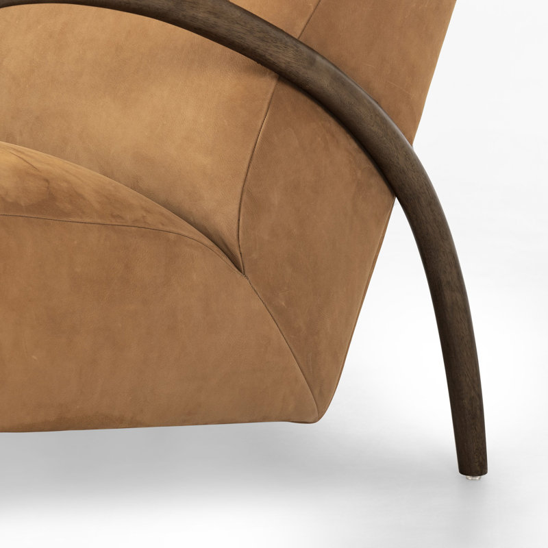 Sandro Leather Armchair, Nubuck Cognac Genuine Leather