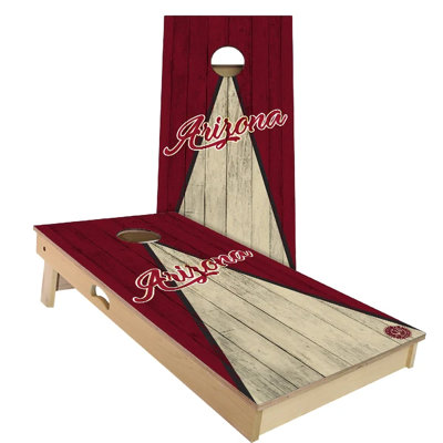 Arizona Triangle Baseball Cornhole Board Set | Includes (2) Boards, (8) Bags & Optional Accessories
