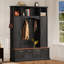 Arbre d'entrée 59 po de style campagnard avec garde-robe et armoire à chaussures pour le salon-1511349675