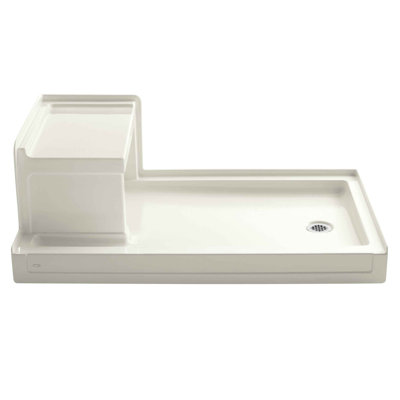 Tresham 60" x 36" Single Threshold Right-Hand Drain Shower Base with Integral Left-Hand Seat