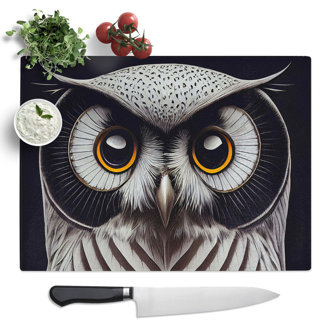 Awesome Owl  Glass Chopping Board