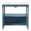 Armoire de salle de bain Retro Blue 36 po, lavabo en céramique, bois massif et matériau, aspect vieilli, charnières à fermeture en douceur, organisateur de meuble-lavabo intérieur spacieux en bleu, construction, poignées cachées, caractéristique,