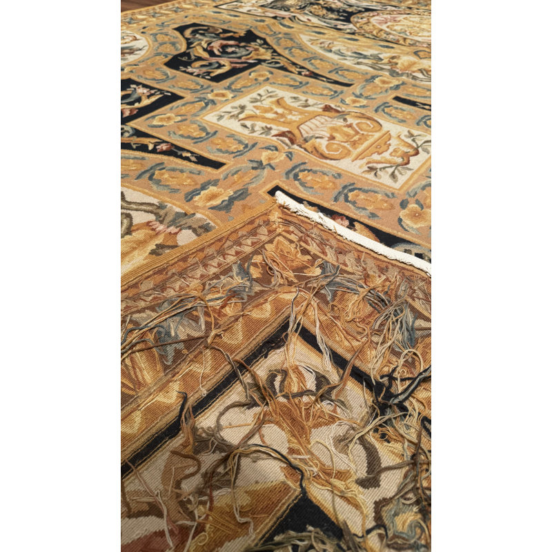 Tapis en laine beige noué à la main Original Original