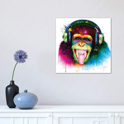 Dj Monkey by Patrice Murciano - Wrapped Canvas Print