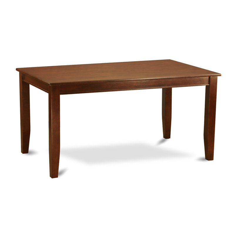 Table de salle à manger Dudley - un plateau de table rectangulaire en bois massif avec des pieds robustes,, Acajou