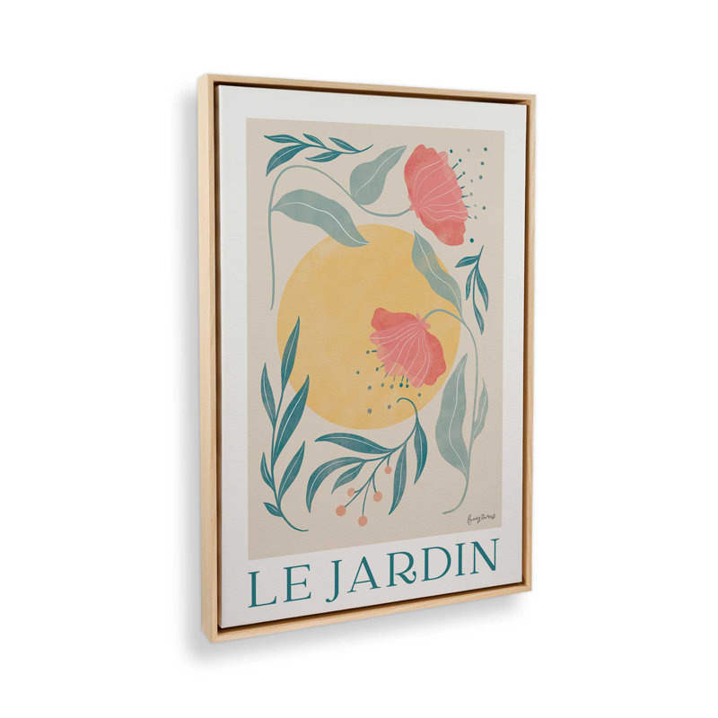 Sunlit Garden, reproduction sur toile, Cadre flottant en érable américain, H 48,75 po x l 32,75 po