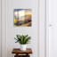 Key box for wall, Opens to the right, 30x30x5, Black, Mountains and pink flowers at sunrise, 