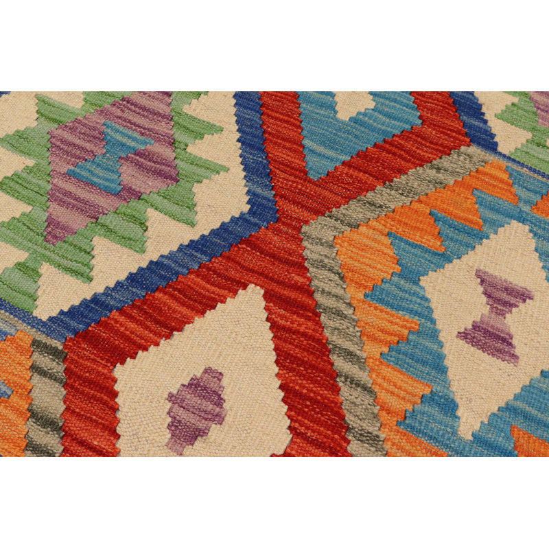 One-of-a-Kind Oppelo Hand-Knotted New Age 6'7" X 9'6" Wool Area Rug in Multicolor