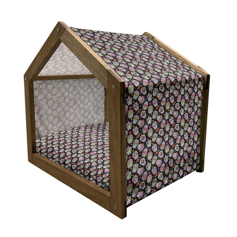 Niche pour chien en bois brun, H 25,59 po x l 29,53 po x P 21,65 po