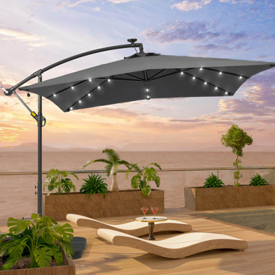 Jamarion 98'' Lighted Cantilever Umbrella