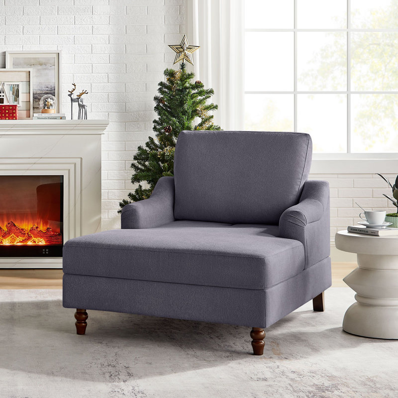 Chaise longue d'intérieur avec dossier réglable, Gris