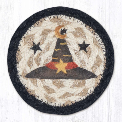  Handmade Witch Hat Coaster Rustic 5" H Farmhouse Holiday Accent