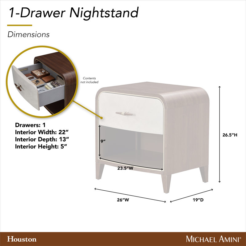 Houston Small Nightstand - Walnut