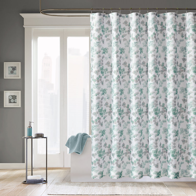 Floral Shower Curtain with Hooks Included