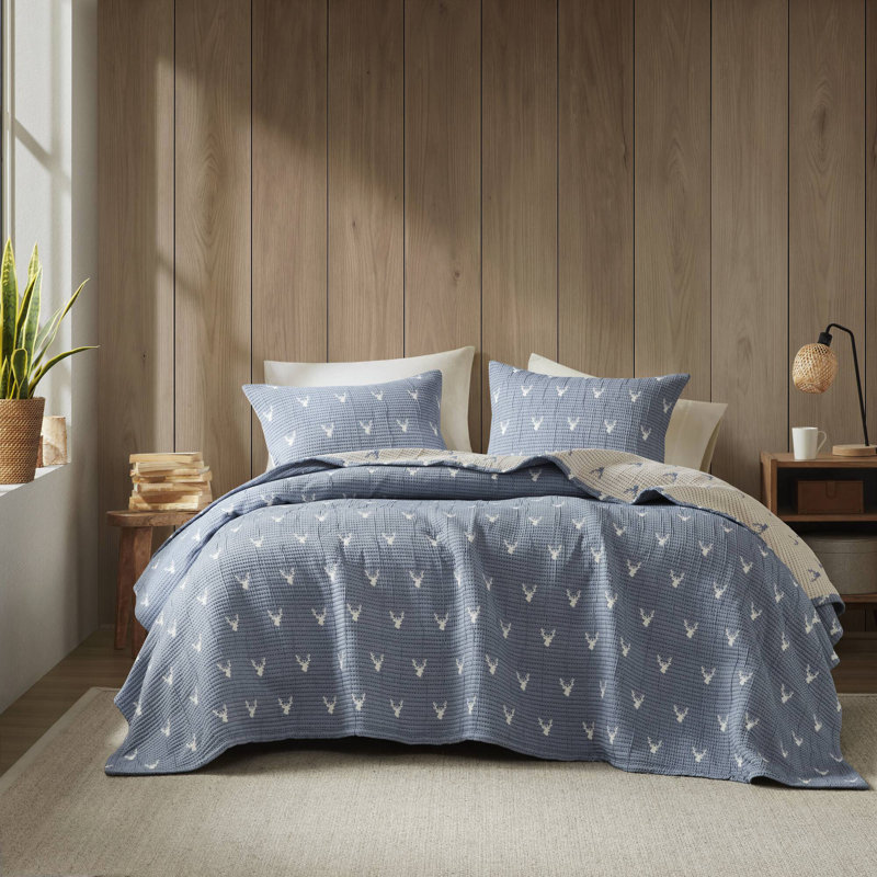 Ensemble de draps 3 pièces, Bleu, Ensemble de draps pour grand lit