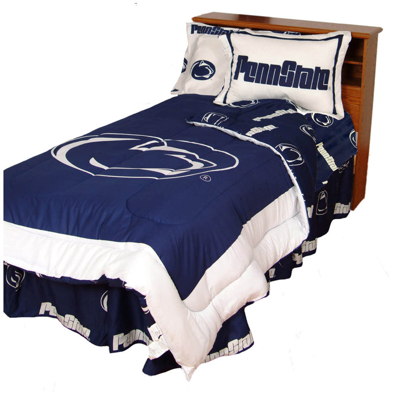 NCAA Sateen Comforter, King Comforter + 2 King Shams, Penn State