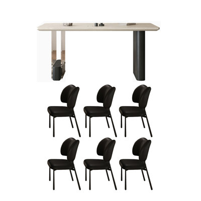 Retro-style rectangular dining table set