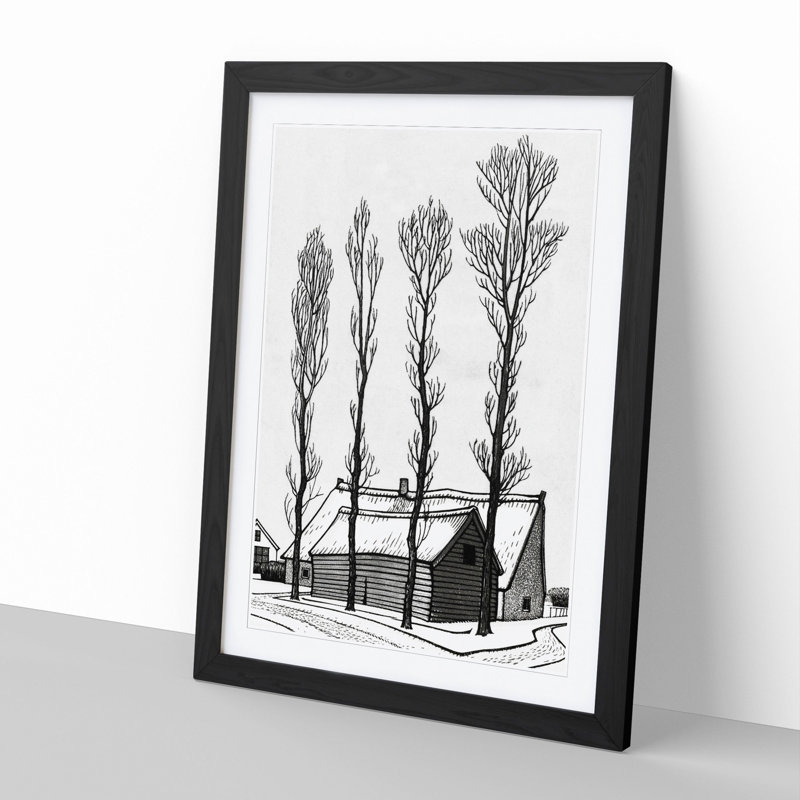 Winter by Julie De Graag - Picture Frame Painting, 36cm H x 27cm W x 2cm D, Black Framed