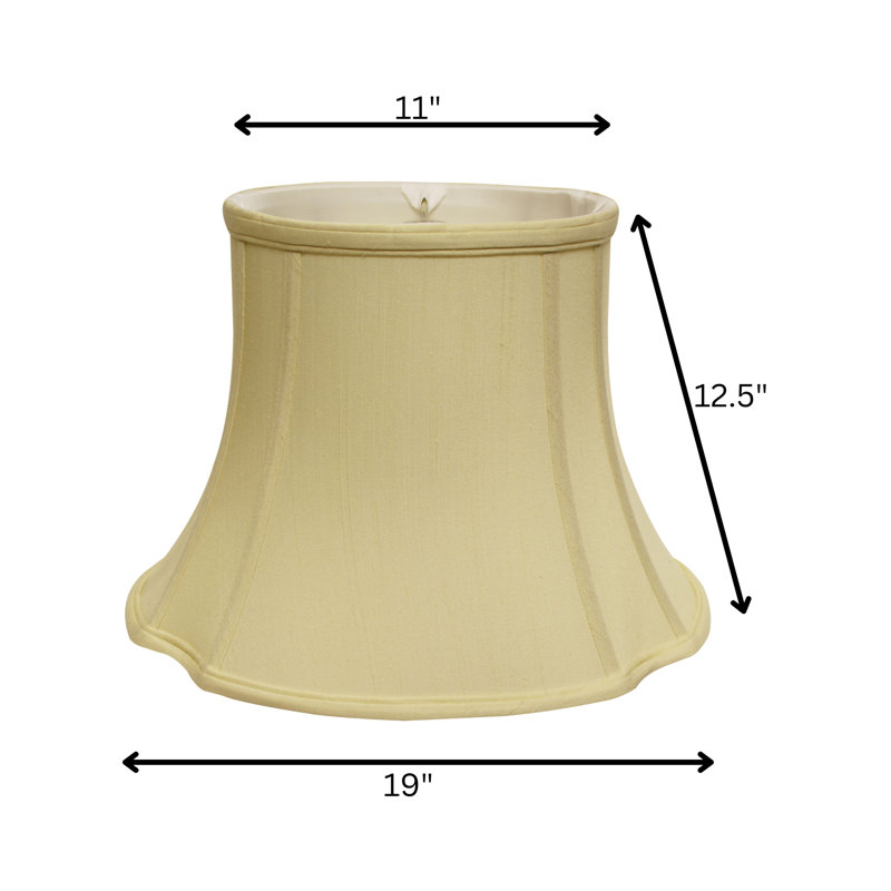 Abat-jour cloche en soie 12,5 "(araignée), Blanc antique, H 12,5 po x l 19 po x P 19 po