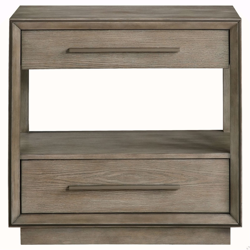 Table de chevet 2 tiroirs Taupe
