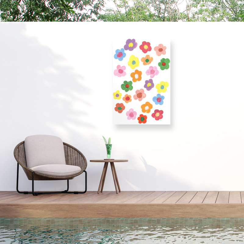 Toile d'extérieur Ania Zwara Rainbow Daisies, H 12 po x l 19 po