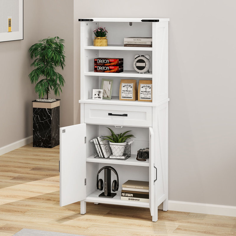 Brycen 57.4'' H Freestanding Bathroom Cabinet, White