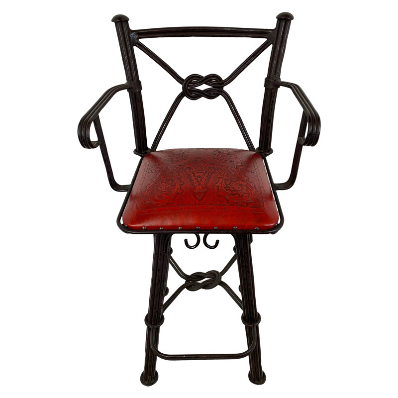 Lingle Swivel Upholstered Counter Stool with Metal Frame, Teal, Bar Stool (30” Seat Height)
