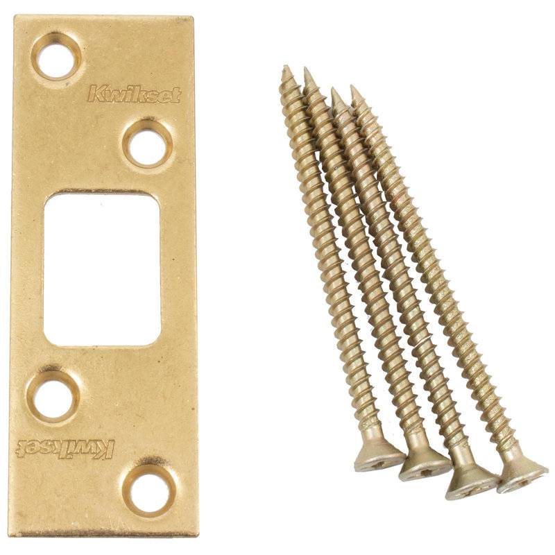 Kwikset Square Deadbolt Back Plate, Polished Brass